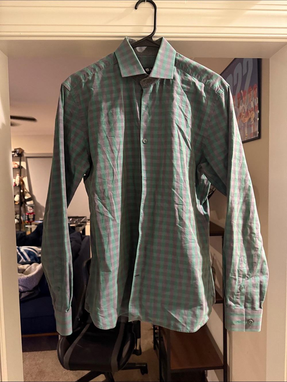 Stone Rose Green and Pink Checked Dress Shirt